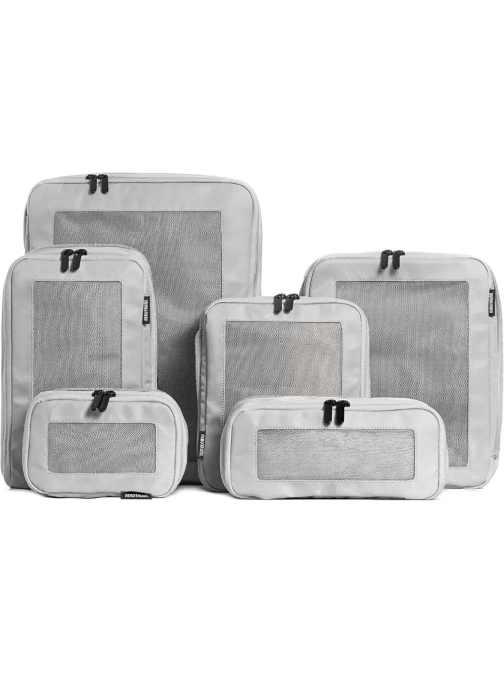Travel Compression Packing Cubes - Luggage Organizer Bags, Double Zipper, 6-Pack